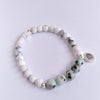 Matte White Howlite and faceted Lotus Jasper Bead bracelet