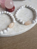 Natural White Turquoise & Peach Stone beaded bracelet
