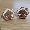 Kids or Adults Glittery Acrylic Stud Christmas Gingerbread House Earrings