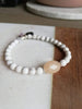 Natural White Turquoise & Peach Stone beaded bracelet