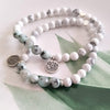 Matte White Howlite and faceted Lotus Jasper Bead bracelet