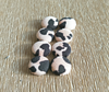 Dusty Pink Leopard Print Fabric Covered Button Stud Earrings
