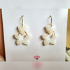 Handmade Translucent Flower Shape Hook Dangles with Fern Leaf Print