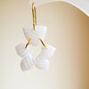 Handmade Translucent Flower Shape Hook Dangles with Fern Leaf Print