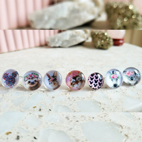 Cute and Unique 12mm Children's Animal Stud Earrings