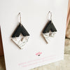 Handmade Double V Shape Polymer Clay Dangle Earrings