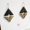 Handmade Double V Shape Polymer Clay Dangle Earrings