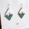 Handmade Double V Shape Polymer Clay Dangle Earrings