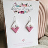 Handmade Double V Shape Polymer Clay Dangle Earrings