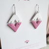 Handmade Double V Shape Polymer Clay Dangle Earrings