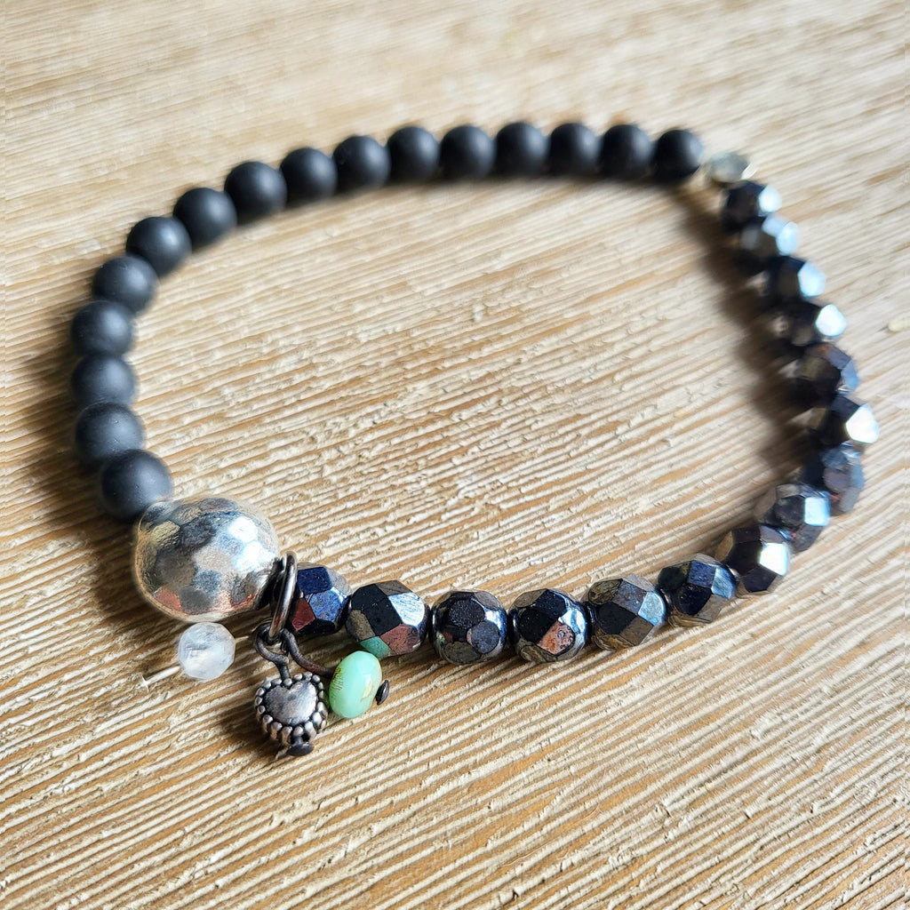 Black Onyx & Hermatite bracelet