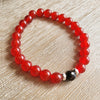 Red Carnelian & Black Onyx Beaded bracelet