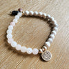 Matte Howlite, Rose Quartz & Sterling Silver bracelet