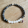 Moonstone & Black Labradorite Beaded Gemstone bracelet