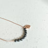 Handmade Unique Petite Rose Gold Hamsa Hand charm & Hematite beaded necklace