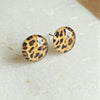 Glass Leopard Print and Stainless Steel Stud earrings