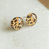 Glass Leopard Print and Stainless Steel Stud earrings