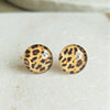 Glass Leopard Print and Stainless Steel Stud earrings