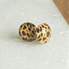 Glass Leopard Print and Stainless Steel Stud earrings