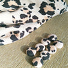 Dusty Pink Leopard Print Fabric Covered Button Stud Earrings