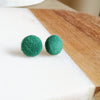 Emerald Green Suede Stud Earrings