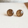 Glass Cheetah Print and Stainless Steel Stud earrings