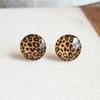 Glass Cheetah Print and Stainless Steel Stud earrings
