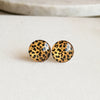Glass Savannah Print and Stainless Steel Stud earrings