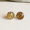 Glass Savannah Print and Stainless Steel Stud earrings