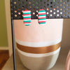 Handmade Stripy Christmas Inspired Oval Stud Polymer Clay Earrings