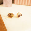 Rose Gold Mirror Acrylic Hot Cross Bun Stud Earrings