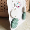 Handmade Whimsical Sage Green Or Blue Dangle Hook or Ball Stud Earrings